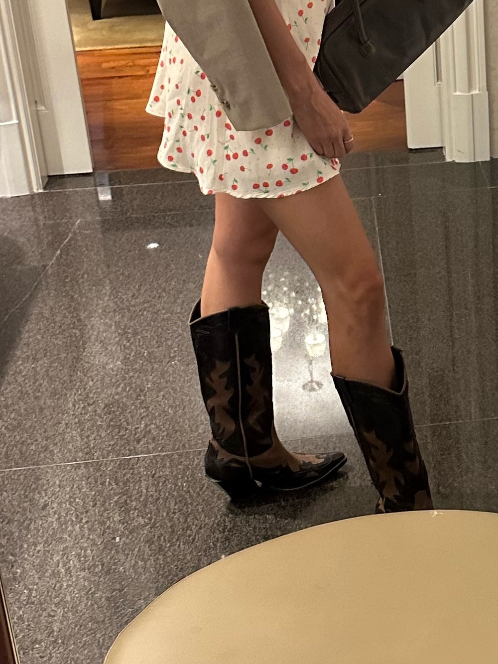 Zara Brown and Tan Western Heeled Boots - Picture 3 of 3